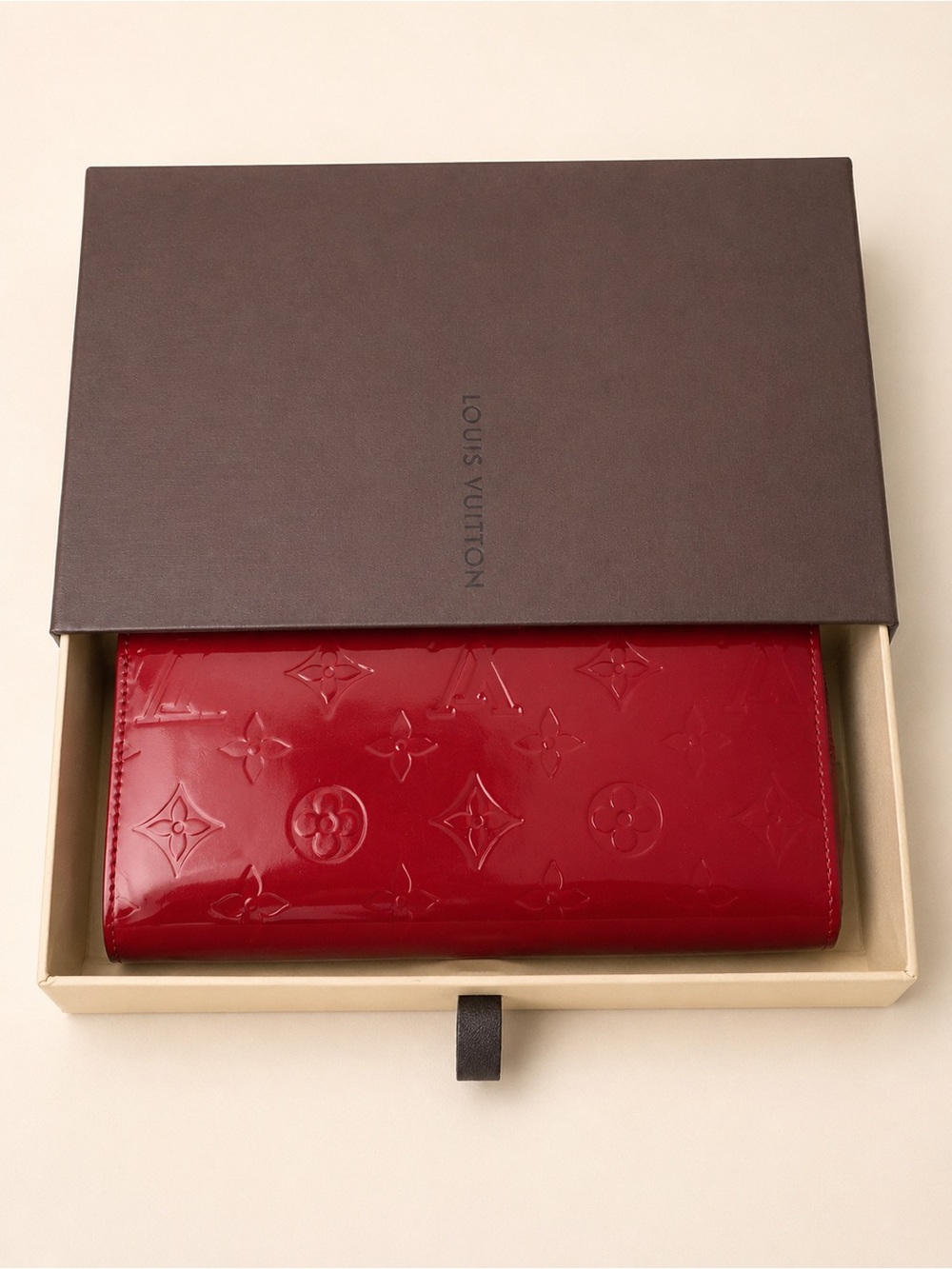 Louis Vuitton Monogram Vernis Zippy Wallet Red w/ Box - Picture 13 of 15